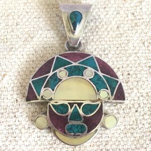 Aztec Sterling Silver SunGod charm